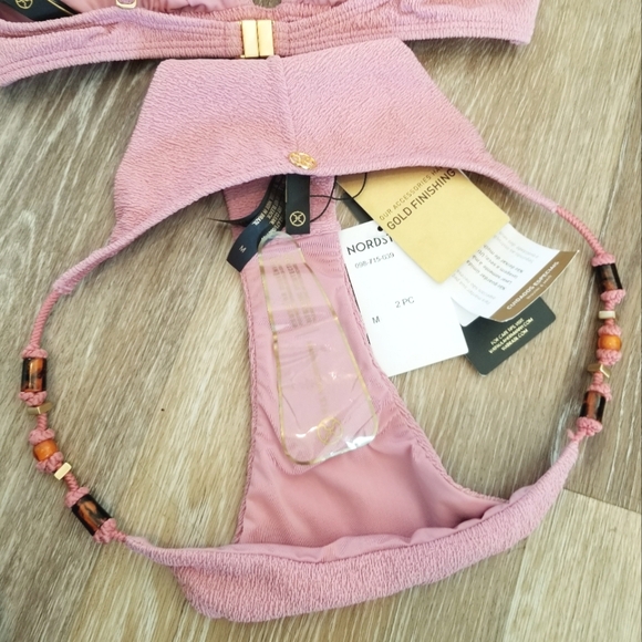 Vix Firenze Nicole Flora Bikini Beaded Tortoise Shell NWT Swim Strapoy Cutout - Picture 7 of 16